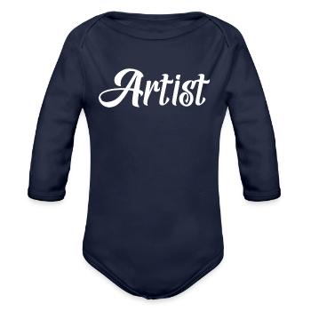 Artist (White) - Organic Long Sleeve Baby Bodysuit - dark navy - Front