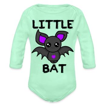 Little Bat - Organic Long Sleeve Baby Bodysuit - light mint - Front
