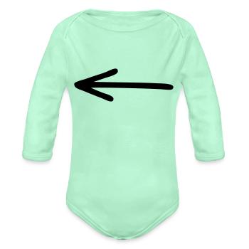 arrow - Organic Long Sleeve Baby Bodysuit - light mint - Front