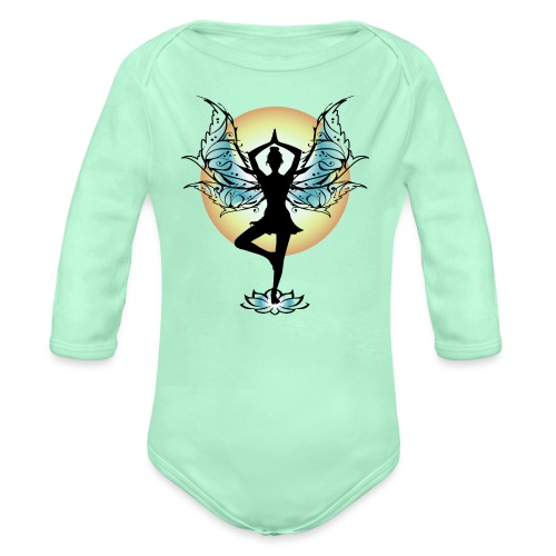 Tree Pose Yoga Fairy - Organic Long Sleeve Baby Bodysuit