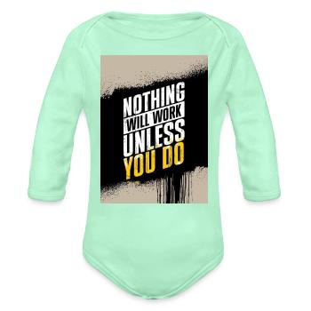 Trending Design - Organic Long Sleeve Baby Bodysuit - light mint - Front