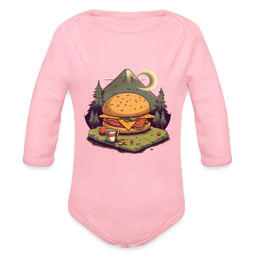 Cheeseburger Campout - Organic Long Sleeve Baby Bodysuit