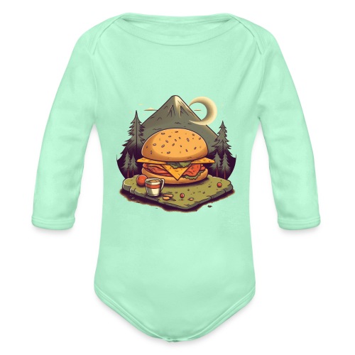 Cheeseburger Campout - Organic Long Sleeve Baby Bodysuit