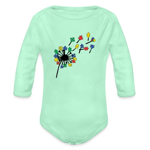 Autism Awareness Dandelion - Organic Long Sleeve Baby Bodysuit