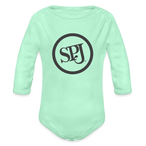 SPJ Charcoal Logo - Organic Long Sleeve Baby Bodysuit