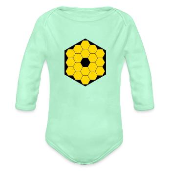 James Webb Space Telescope - Organic Long Sleeve Baby Bodysuit - light mint - Front