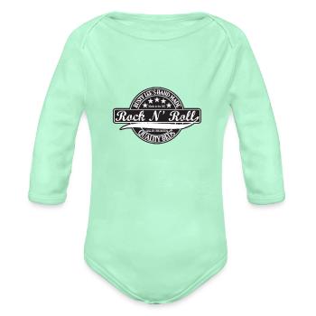 Rock N Roll Limited Edition - Organic Long Sleeve Baby Bodysuit - light mint - Front