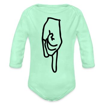 arrow - Organic Long Sleeve Baby Bodysuit - light mint - Front