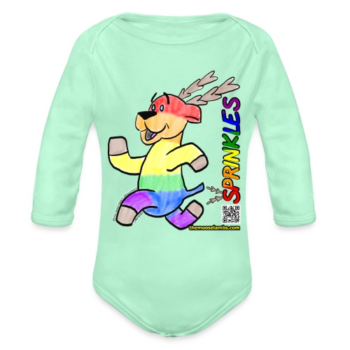 Sprinkles the MooseLamb (H2D) - Organic Long Sleeve Baby Bodysuit