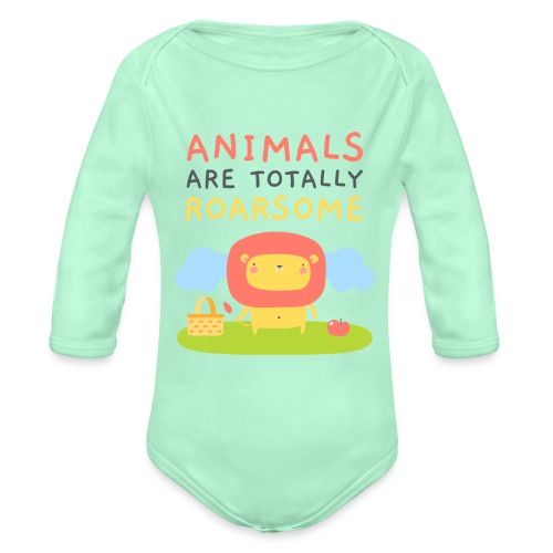 Animals are awesome - Organic Long Sleeve Baby Bodysuit