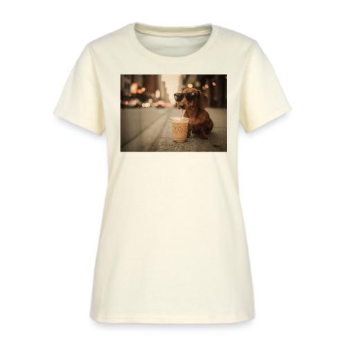 Funny Dachshund Iced Coffee Lover Tee - Women's T-Shirt