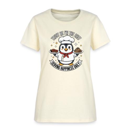 cute Penguin Chef-Funny Cartoon Daily Happiness - Women's T-Shirt