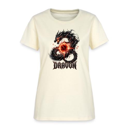 Dravon Fire Dragon Dark Fantasy Graphic T-Shirt - Women's T-Shirt
