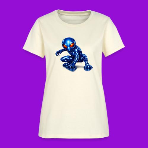 Blue Alien Crouch - Women's T-Shirt