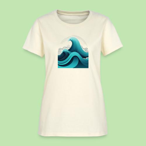 Dynamic Ocean Wave Illustration - Women's T-Shirt