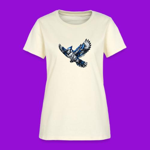 Silver Blue Jay in Flight - Women's T-Shirt