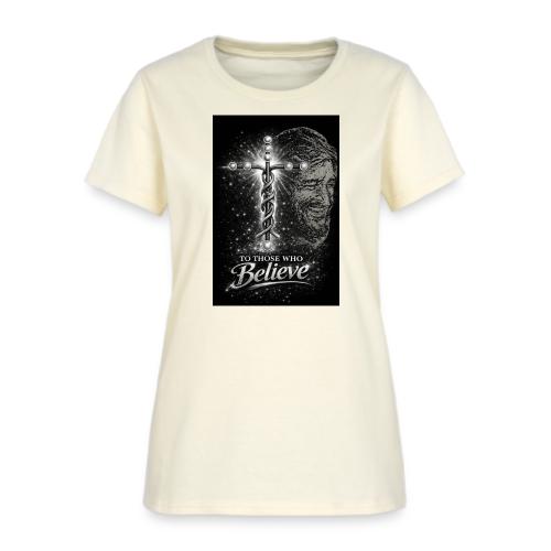 Rare Portrait of Jesus Smiling shows Love for All. - Women's T-Shirt