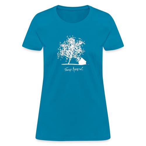 White Tree with Black Bac - Women's T-Shirt