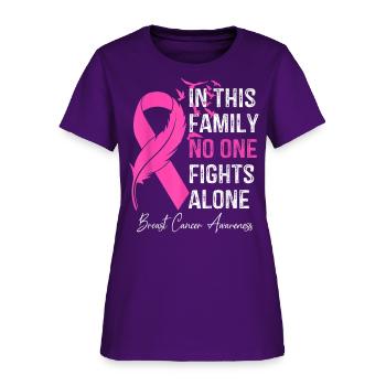 dans cette famille personne ne lutte seul contre le cancer du sein - T-shirt Femme - violet - Devant