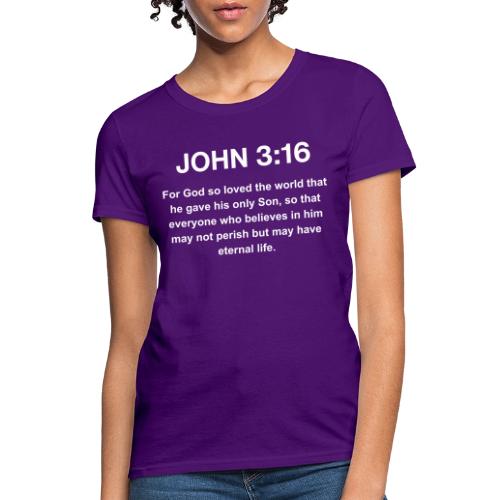 John 3:16 Christian Apparel â White - Women's T-Shirt