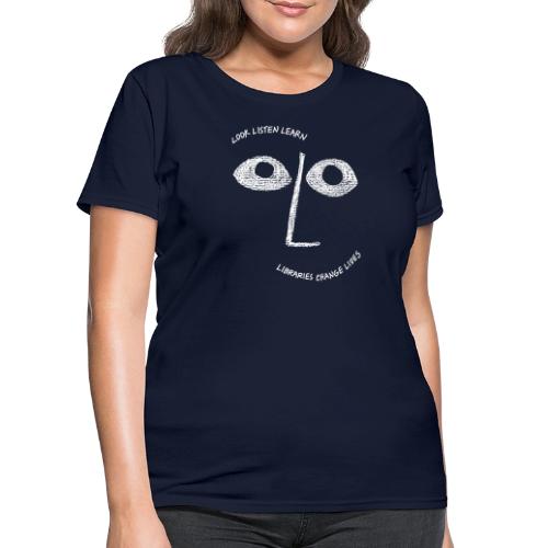 Vintage ALA: Libraries Change Lives Face - Women's T-Shirt