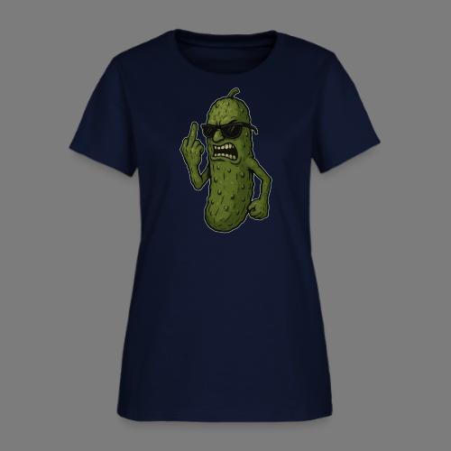 Angry Pickle Flipping the Bird - Women's T-Shirt