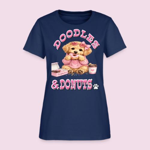 Doodles & Doughnut Cozy Dog Mom Design - Women's T-Shirt