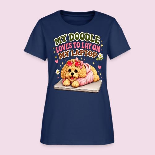 My Laptop Belongs to My Doodle - Women's T-Shirt