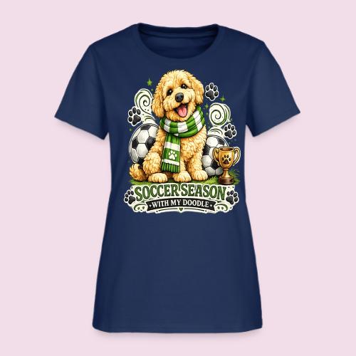 Soccer Season With My Doodle Goldendoodle Dog - Women's T-Shirt