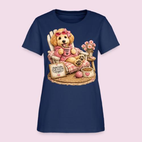 Just Enjoying Life Doodle Dog - Women's T-Shirt