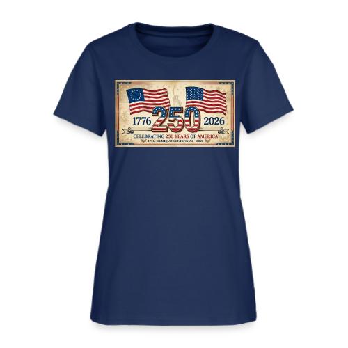 USA 250th Anniversary Flags Emblem - Women's T-Shirt