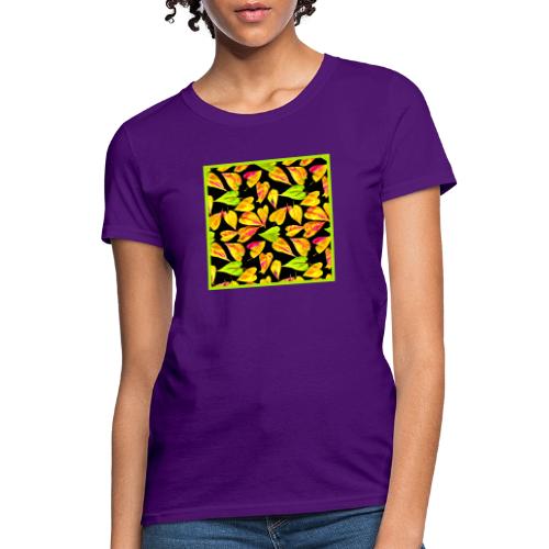 Neon Leaf Art Elegance - Women's T-Shirt