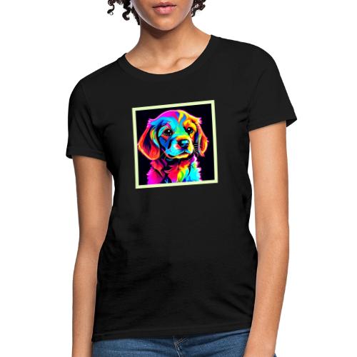 Rainbow Dog Portrait Art - Women's T-Shirt