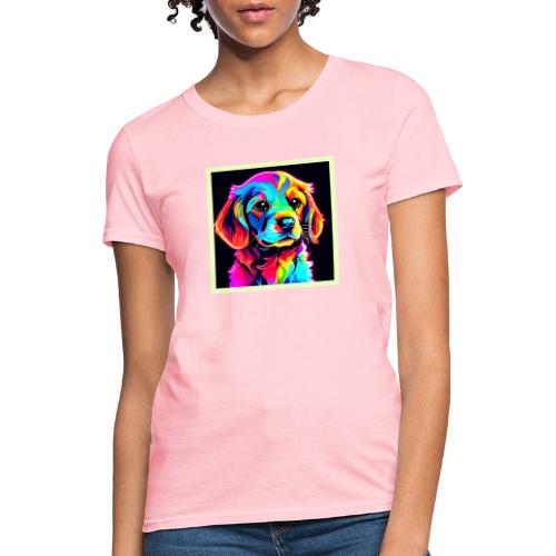 Rainbow Dog Portrait Art - Women's T-Shirt