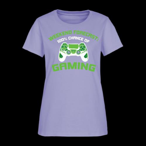 Weekend Forecast: 100% Gaming! - Women's T-Shirt