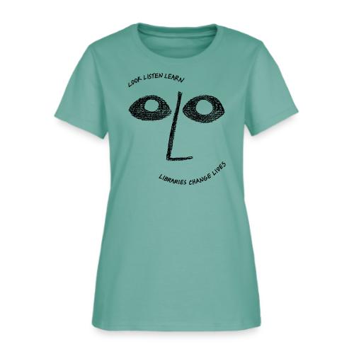 Vintage ALA: Libraries Change Lives Face - Women's T-Shirt