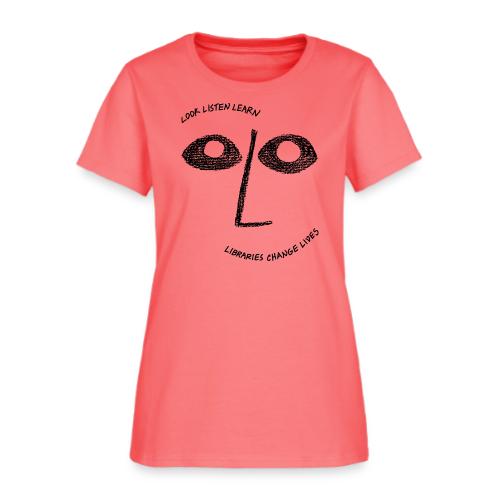 Vintage ALA: Libraries Change Lives Face - Women's T-Shirt