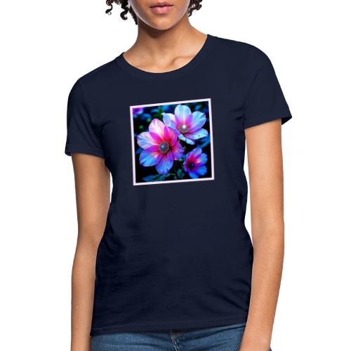 Neon Bloom Flower Magic Glow Design - Women's T-Shirt