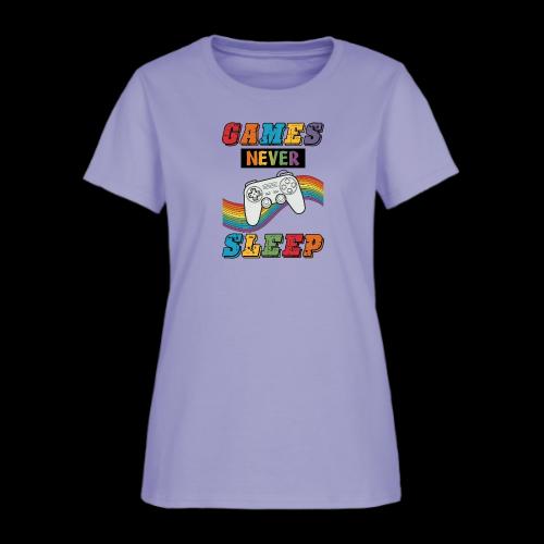 Games Never Sleep Rainbow - Women's T-Shirt