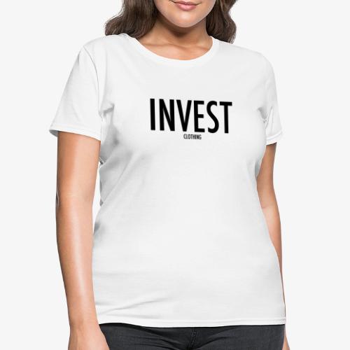 invest clothing black text - Women's T-Shirt