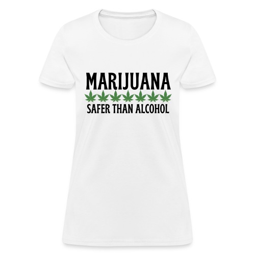 MARIJUANA Safer Than Alcohol - Marijuana Leaves - Women's T-Shirt