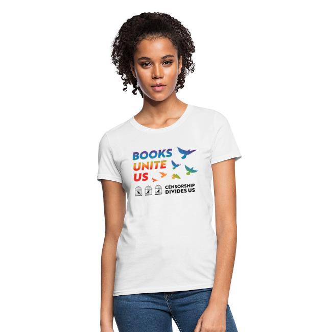 Books Unite Us women's t-shirt
