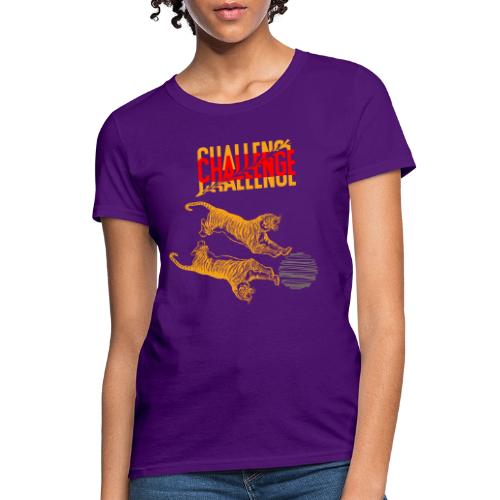 Double tiger fashion, jungle feline animals. - Women's T-Shirt