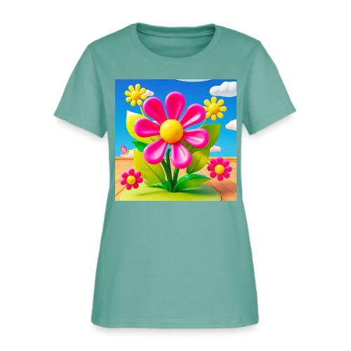 Pink Floral Peace | Sky & Nature Design - Women's T-Shirt