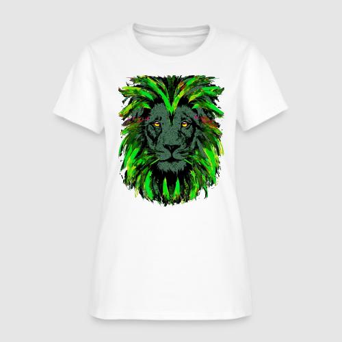 Green Lion Head Portrait Drawing - Green Lion - Women's T-Shirt
