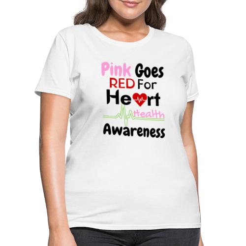 AKA Pink Goes Red, For Heart Health Awareness - Women's T-Shirt