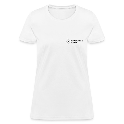 White with Black logo - Women's T-Shirt