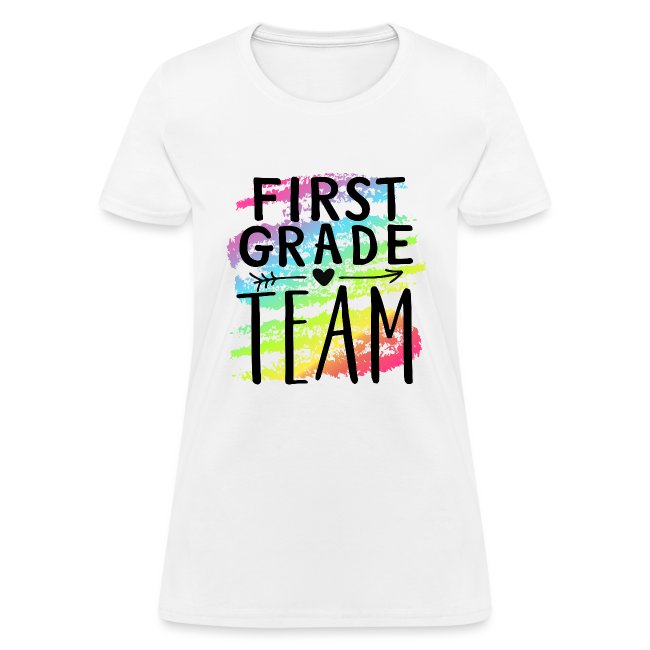 First Grade Team Crayon Splash Teacher T-Shirts
