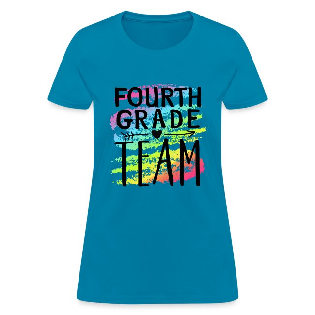 Fourth Grade Team Crayon Splash Teacher T-Shirts
