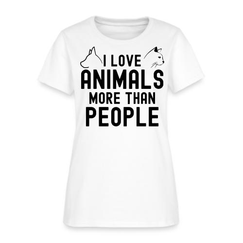 I Love Animals More Than People - Dog & Cat Heads - Women's T-Shirt